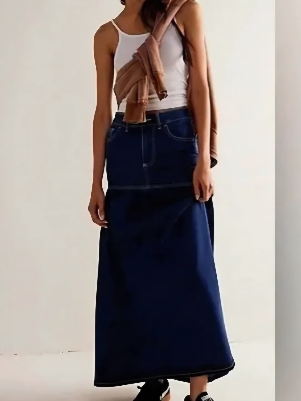WE THE FREE Come Jordan Denim Maxi Skirt Size 10